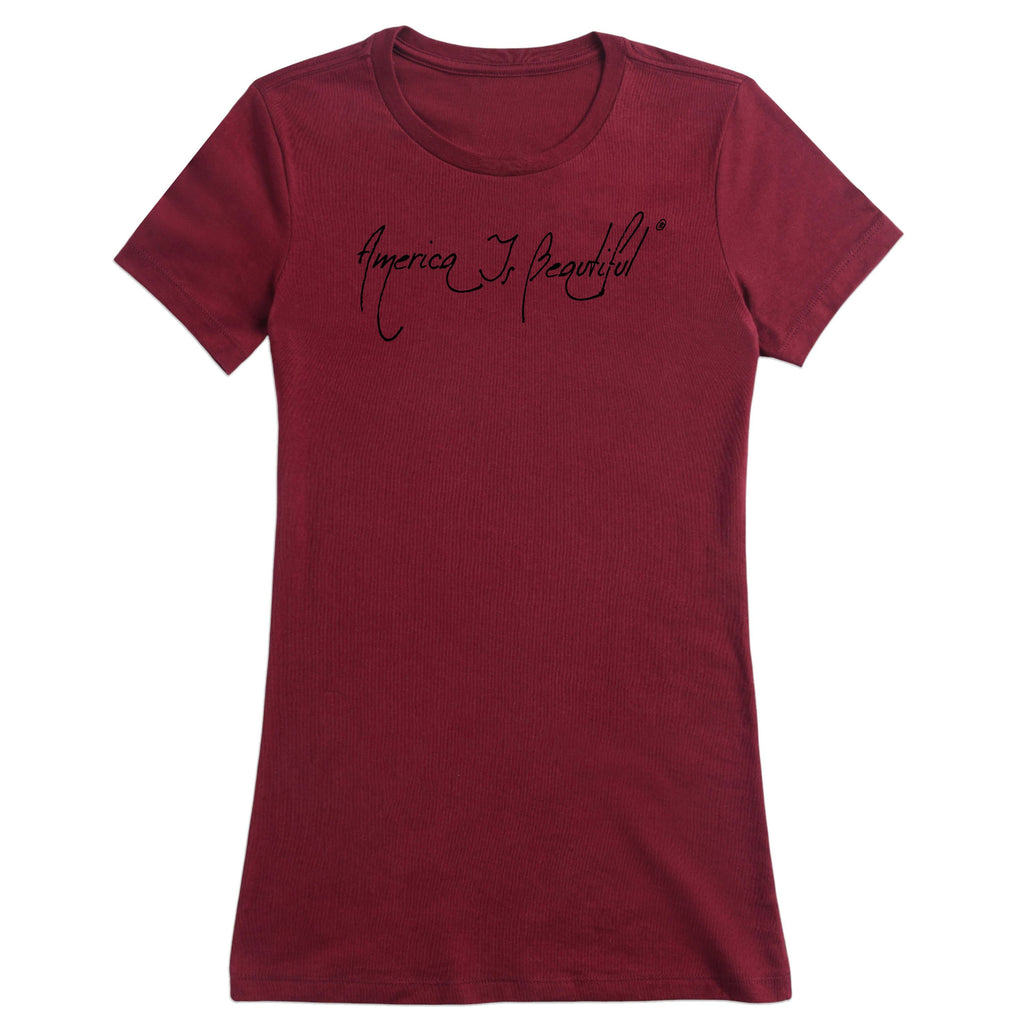 Classy 2.0 America Is Beautiful Womens Short Sleeve Message Tee