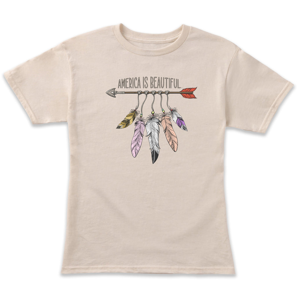 America Is Beautiful® Arrow and Feathers Womens Graphic T-shirt