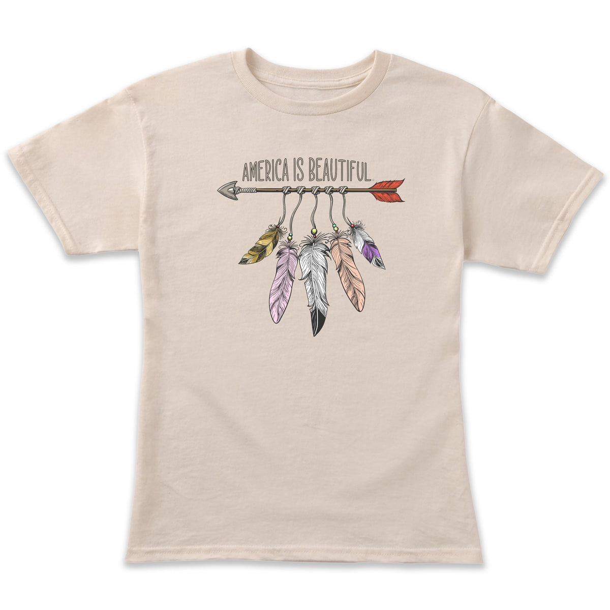 America Is Beautiful® Arrow and Feathers Womens Graphic T-shirt