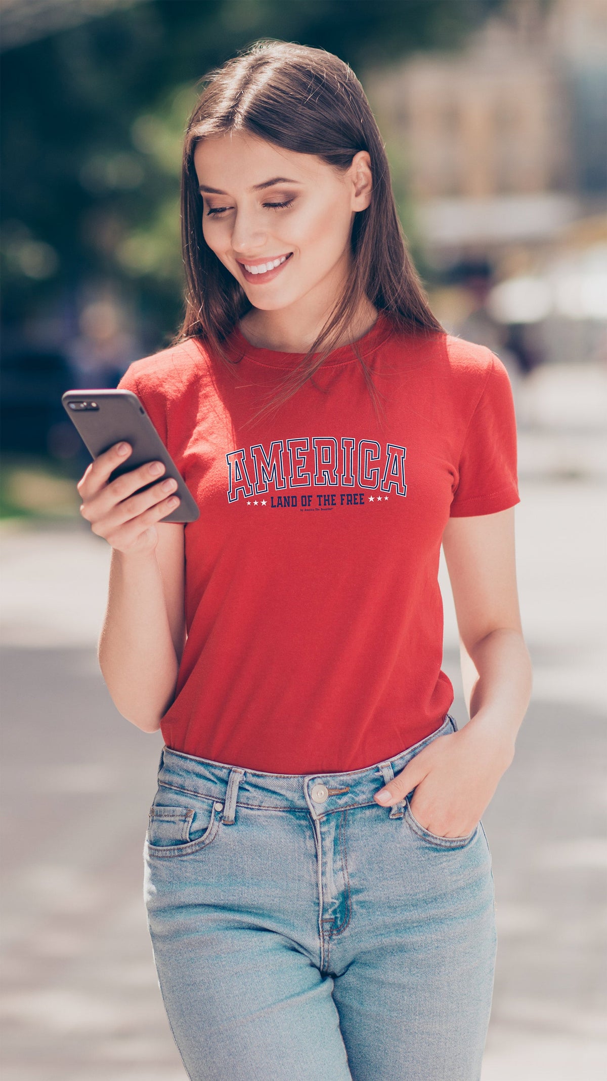 America - Land of The Free Message Tee 2 from America The Beautiful®