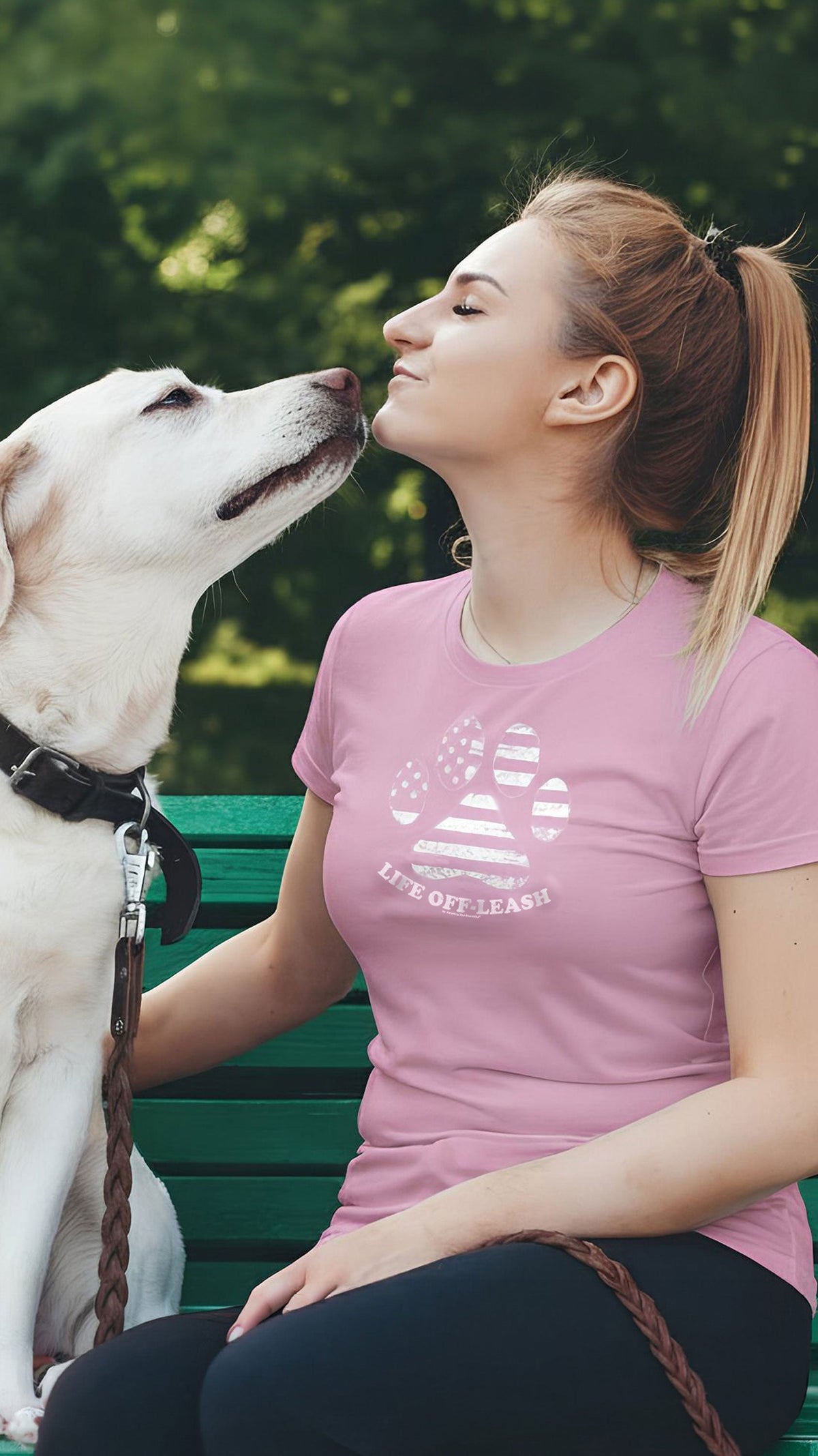 Life Off-Leash Dog Paw Print Message Tee by America The Beautiful®