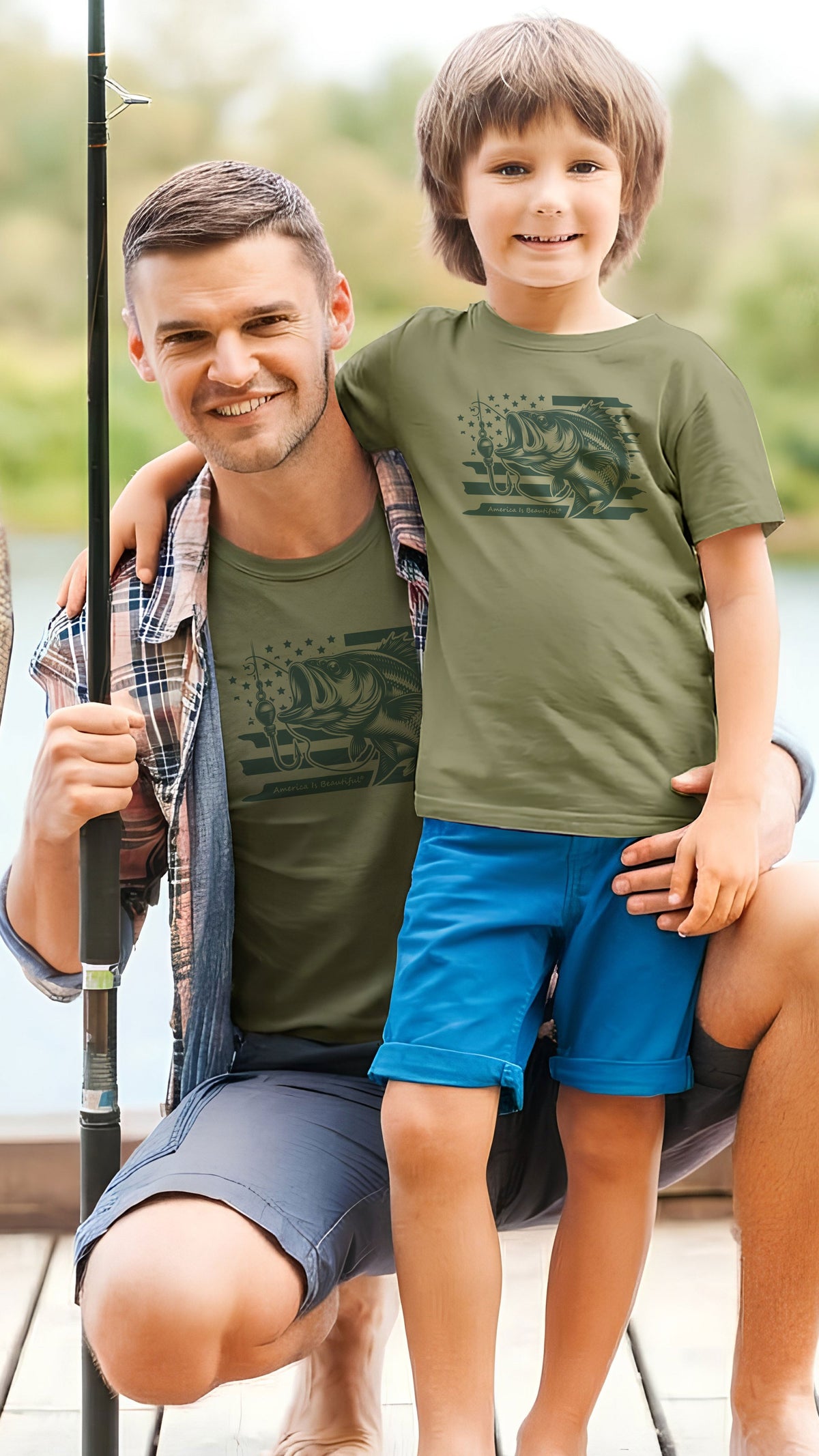 Bass and Flag Graphic Tee 2.0 Youth from America The Beautiful®