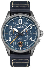AVI-8 Spitfire Lock Channel Blue Chronograph Quartz AV-4089-04 Men's Watch