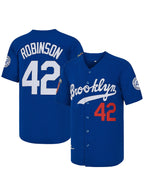 Men's #42 Jackie Robinson Legend Baseball Jersey Blue/White/Beige，Letter Embroidery Baseball Shirt, Fan Holiday Gift