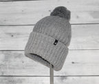 Adult Acrylic Ribbed Cuff with Matching Pom Hat