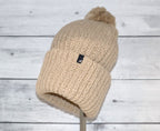 Adult Acrylic Ribbed Cuff with Matching Pom Hat