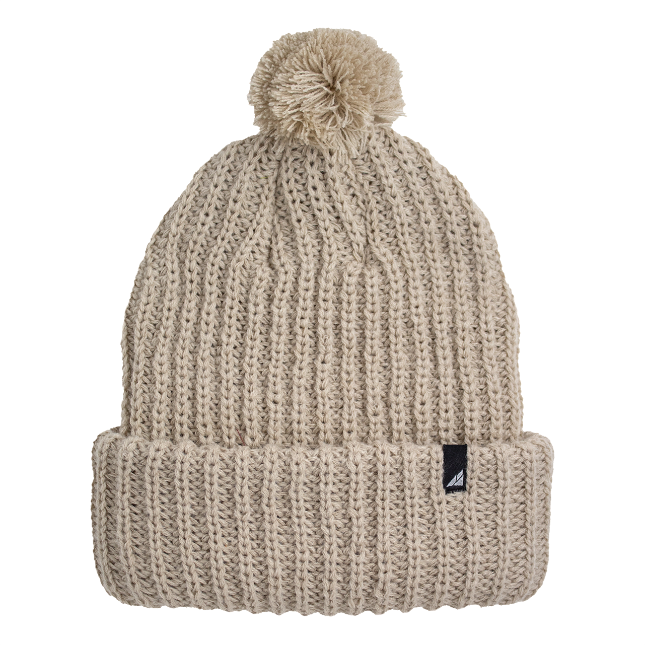 Adult Acrylic Ribbed Cuff with Matching Pom Hat
