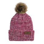 Adult Acrylic Ribbed Cuff with Pom Hat