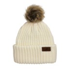 Adult Acrylic Ribbed Cuff with Pom Hat