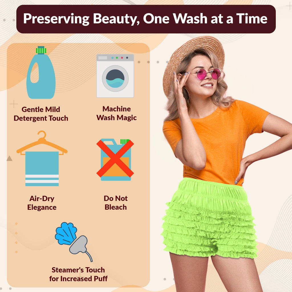 N20 Women's Sexy High Waist Ruffled Petti pants-Apple Green