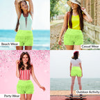 N20 Women's Sexy High Waist Ruffled Petti pants-Apple Green