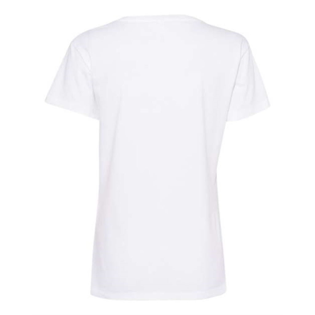 Next Level Womens Fine Jersey Relaxed V T-Shirt - White, L
