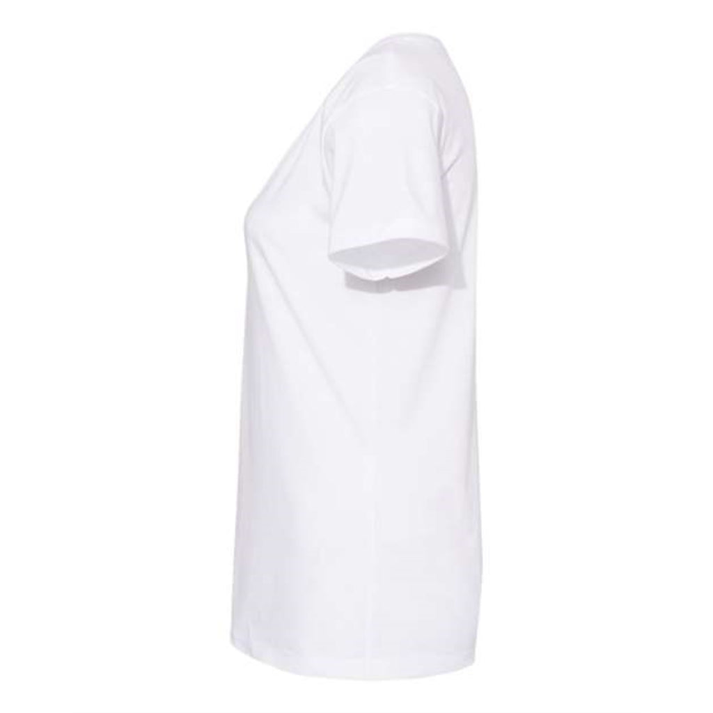 Next Level Womens Fine Jersey Relaxed V T-Shirt - White, L