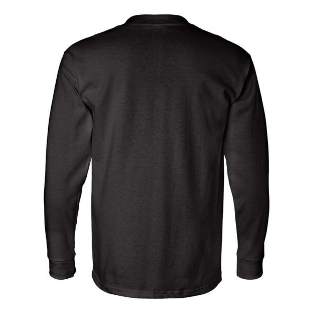 Bayside USA-Made Long Sleeve T-Shirt with a Pocket - Black, M