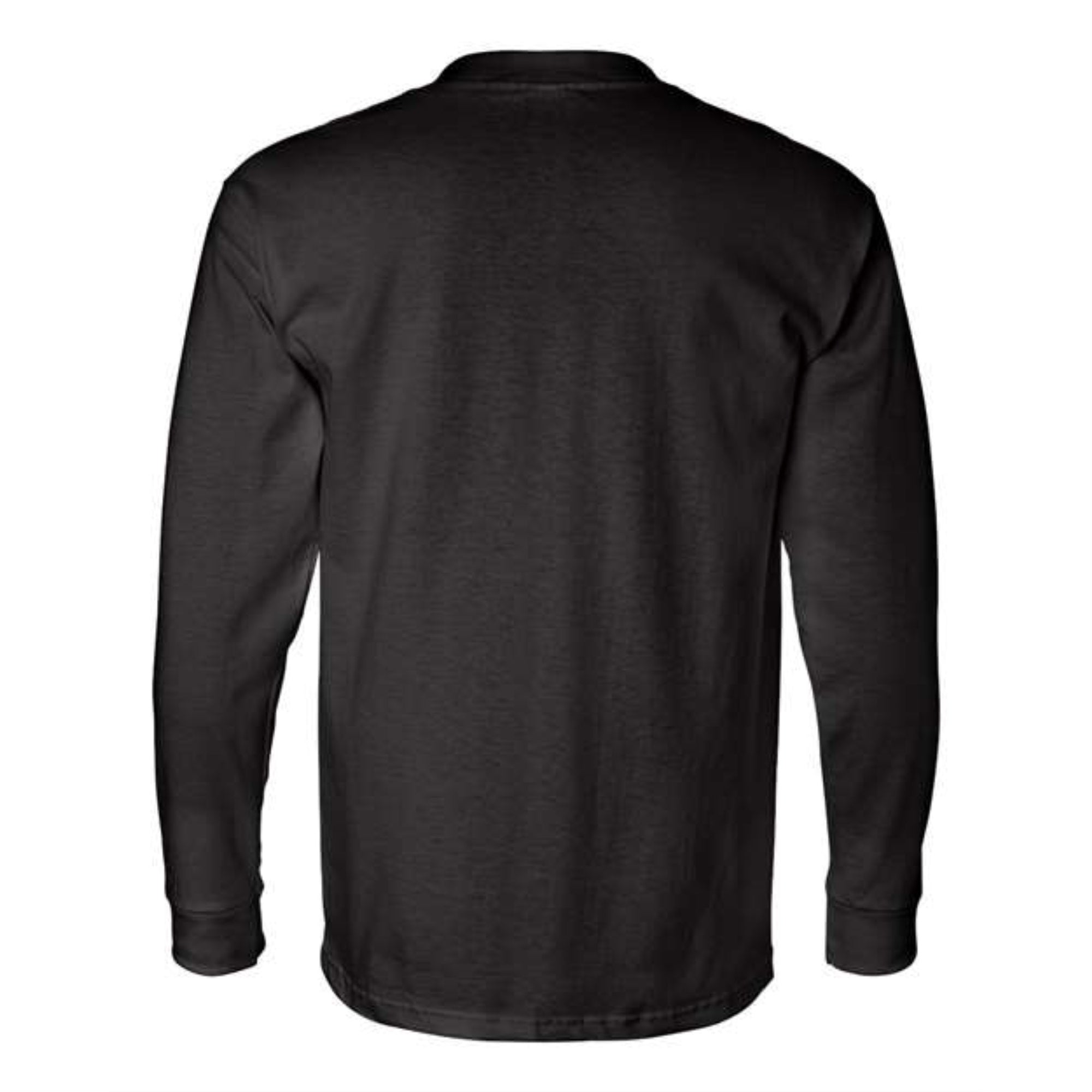 Bayside USA-Made Long Sleeve T-Shirt with a Pocket - Black, M