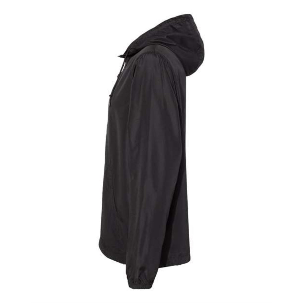 Independent Trading Co. Unisex Lightweight Quarter-Zip Windbreaker Pullover Jacket - Black, M