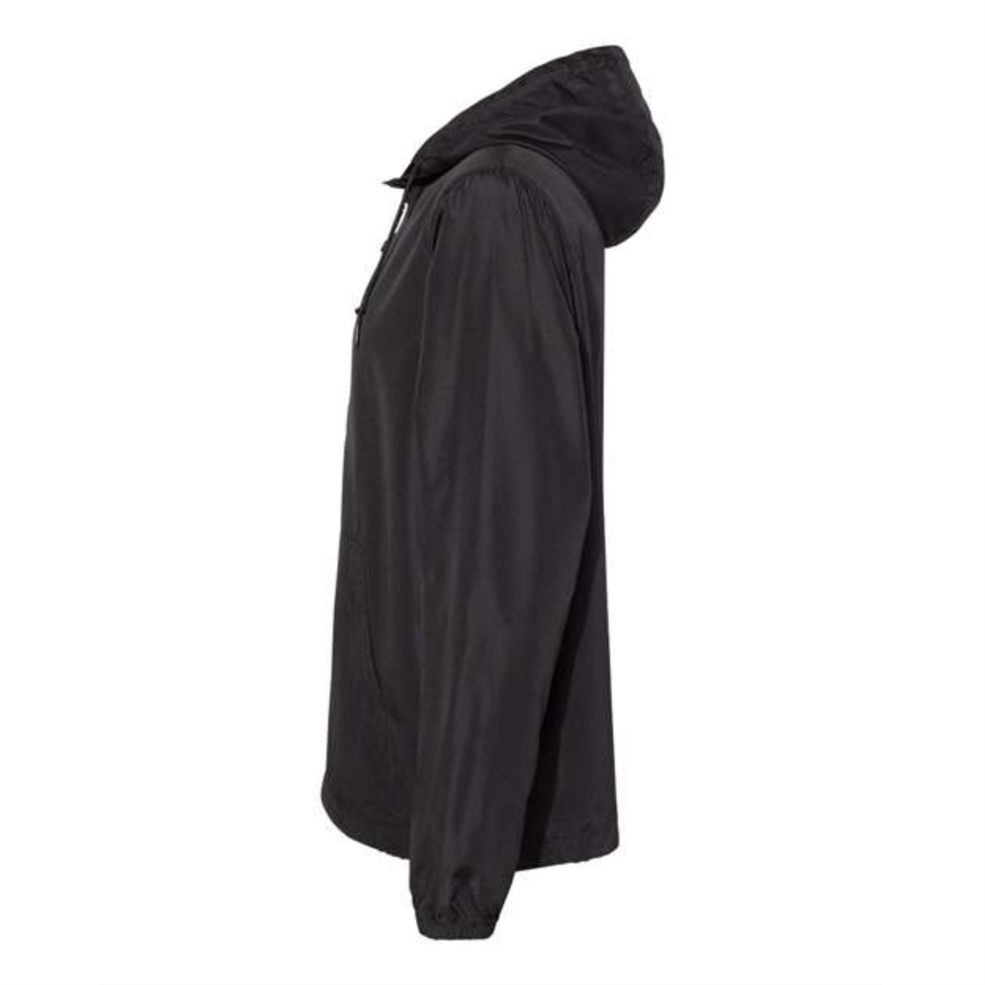 Independent Trading Co. Unisex Lightweight Quarter-Zip Windbreaker Pullover Jacket - Black, L