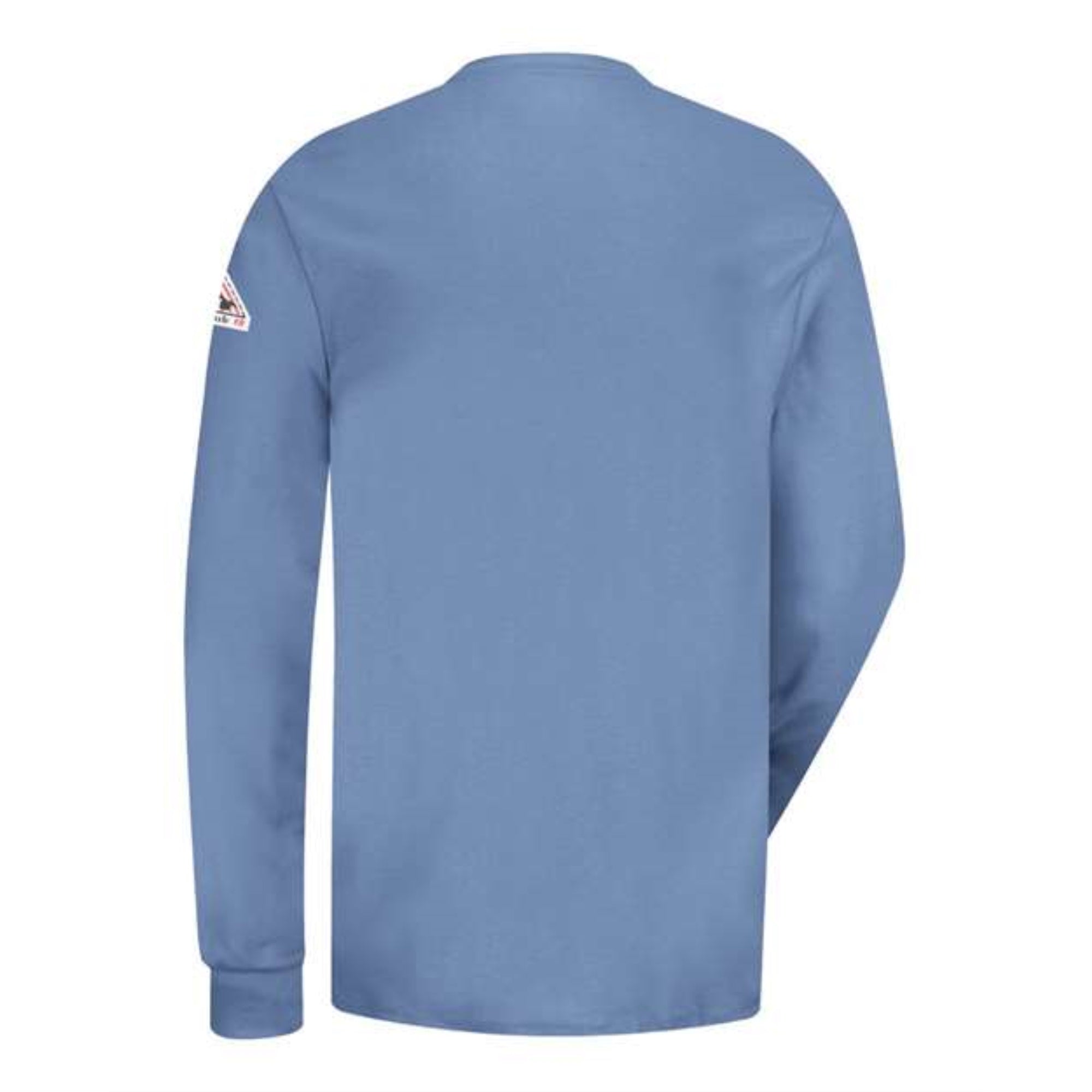 Bulwark Long Sleeve Tagless Henley Shirt - Light Blue, M