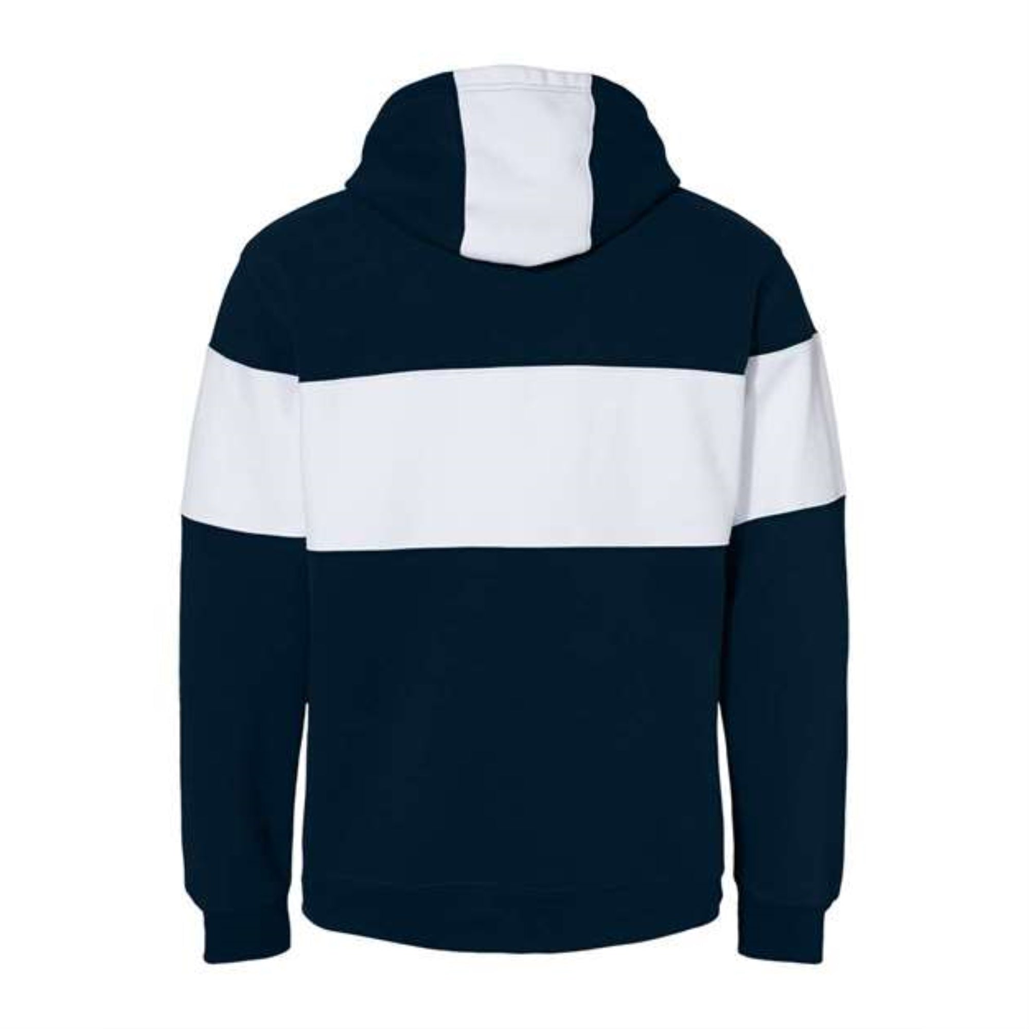 J. America Varsity Fleece Colorblocked Hooded Sweatshirt - Navy, S