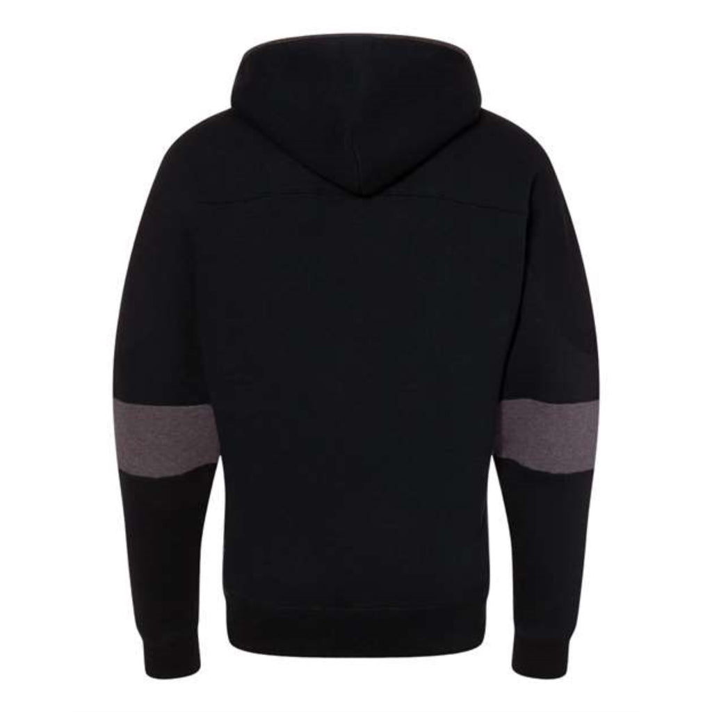 J. America Sport Lace Colorblocked Fleece Hooded Sweatshirt - Black, M