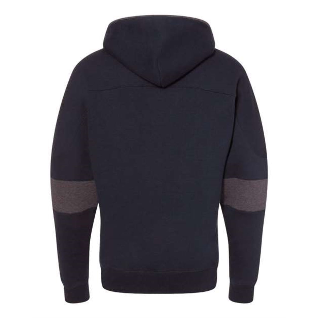 J. America Sport Lace Colorblocked Fleece Hooded Sweatshirt - Navy, M