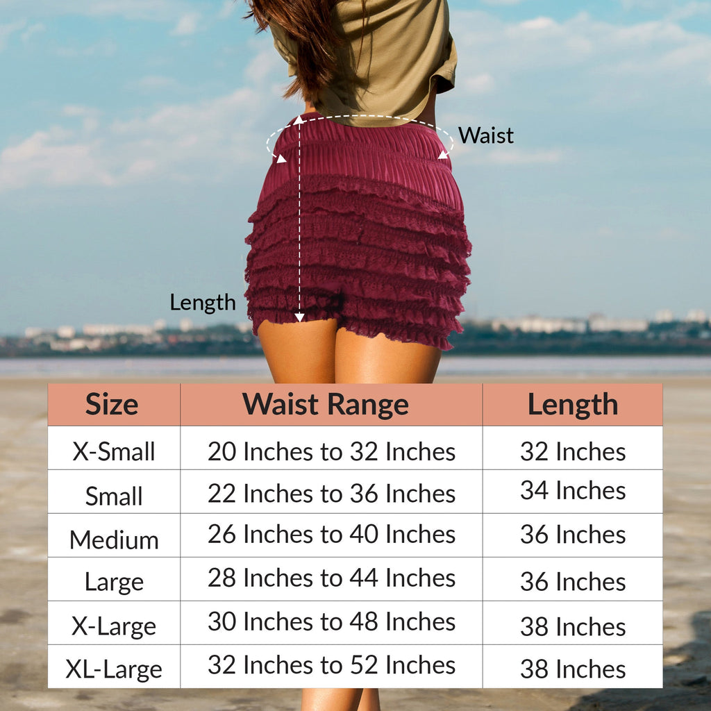 N20 Women's Sexy High Waist Ruffled Petti pants - Wine