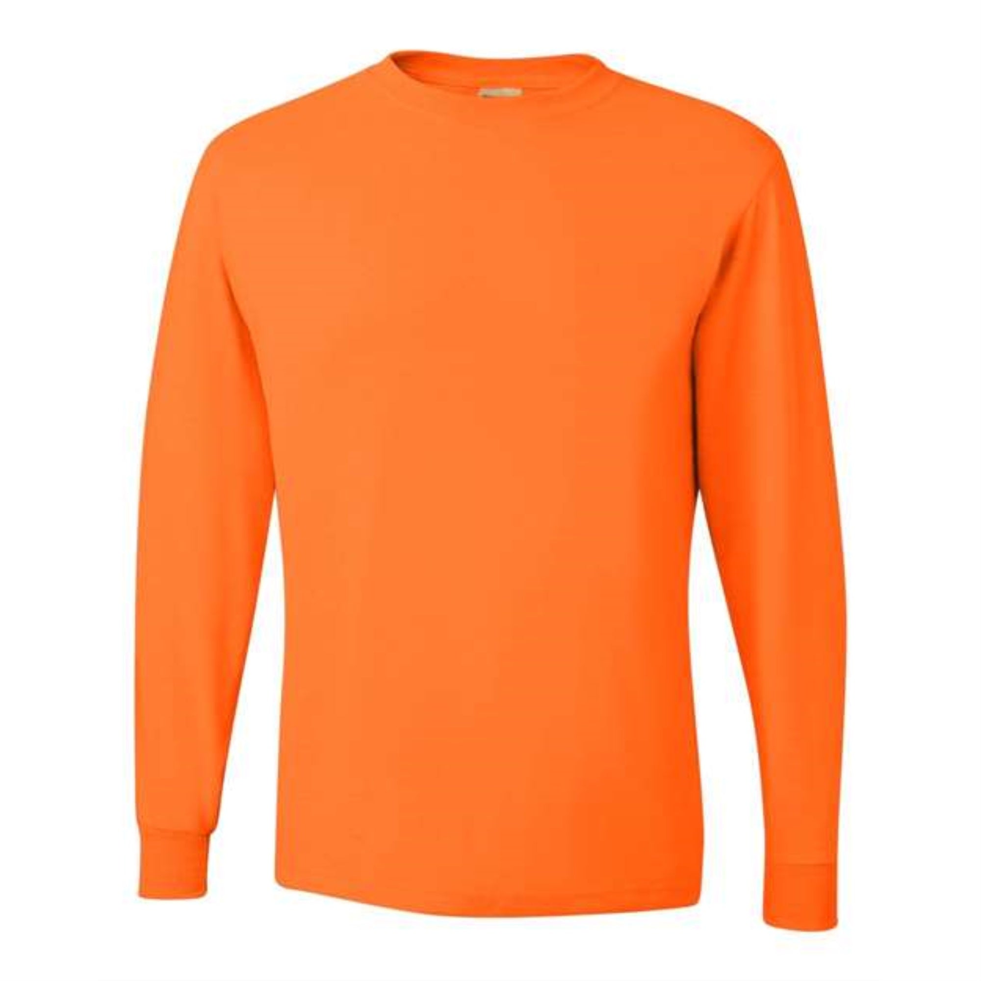 JERZEES Dri-Power Long Sleeve 50/50 T-Shirt - Safety Orange, M