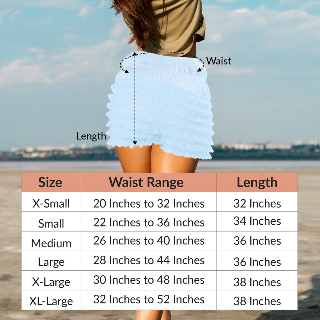 N20 Women's Sexy High Waist Ruffled Petti pants-Light Blue