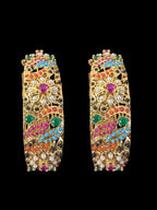B811 Avisha Jadau bangles in Navratan ( READY TO SHIP )