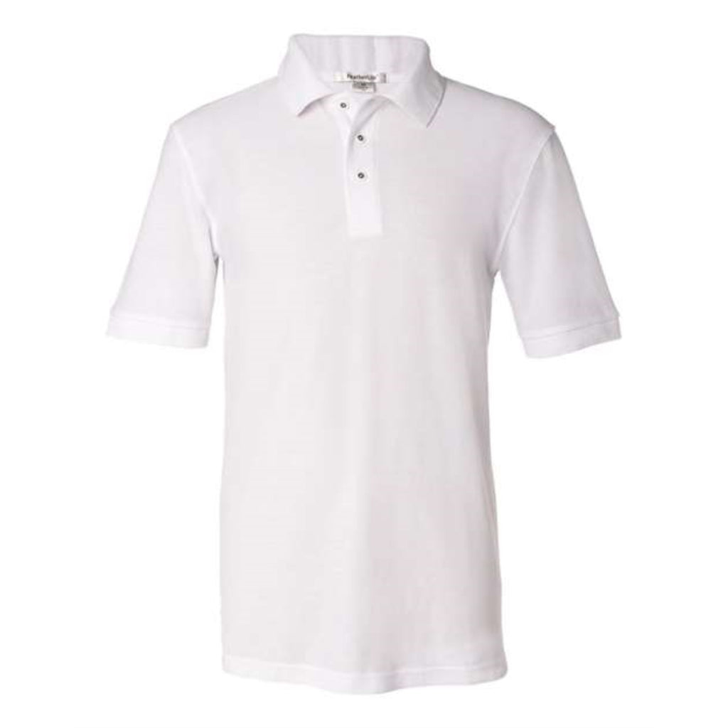 FeatherLite Silky Smooth Piqu Sport Shirt - White, M