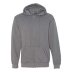 Bayside USA-Made Full-Zip Hooded Sweatshirt - Charcoal, XL