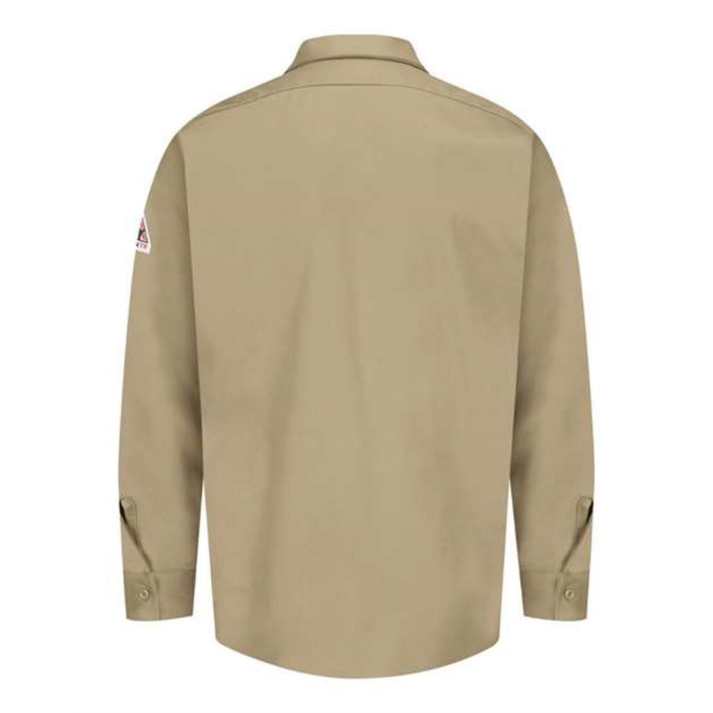 Bulwark Flame Resistant Excel Work Shirt Long Sizes - Khaki, MT