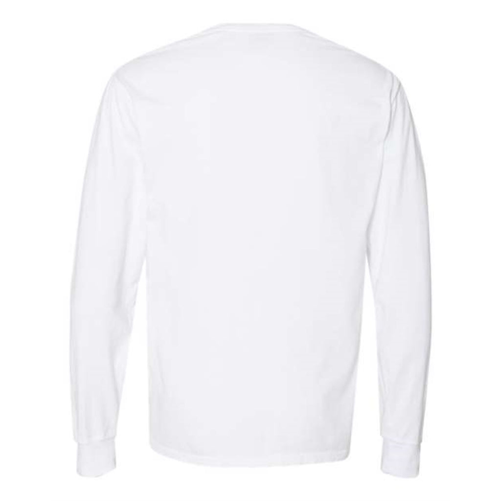 ComfortWash by Hanes Garment Dyed Long Sleeve T-Shirt - White, M