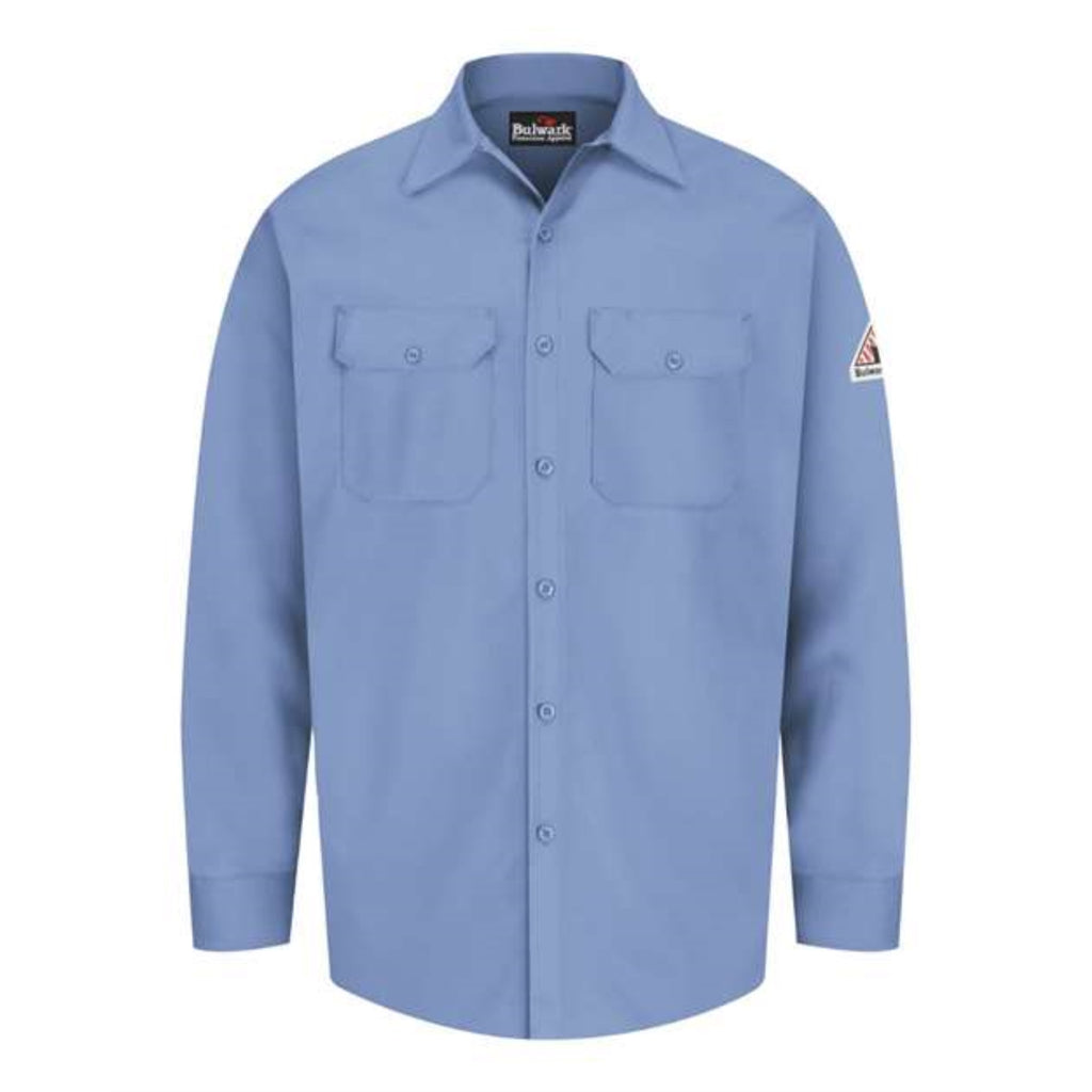 Bulwark Flame Resistant Excel Work Shirt - Light Blue, S