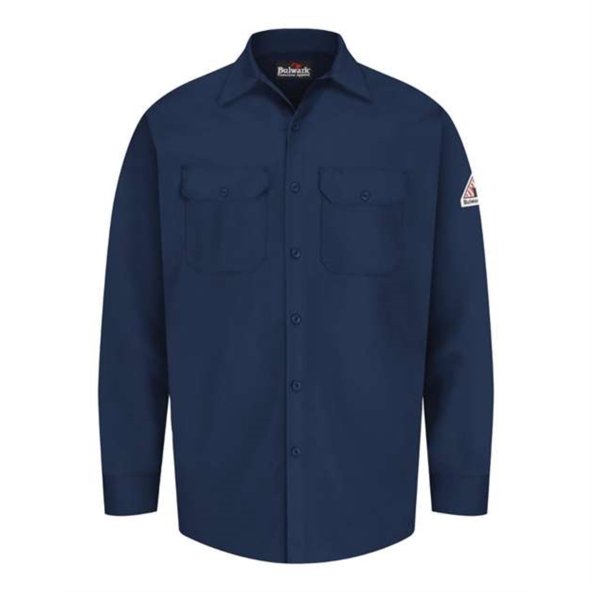 Bulwark Flame Resistant Excel Work Shirt - Navy, L