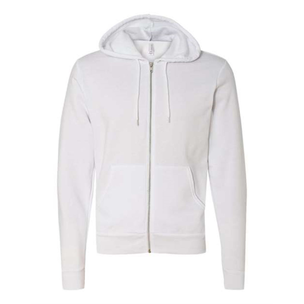 BELLA + CANVAS Unisex Sponge Fleece Full-Zip Hoodie - White, L