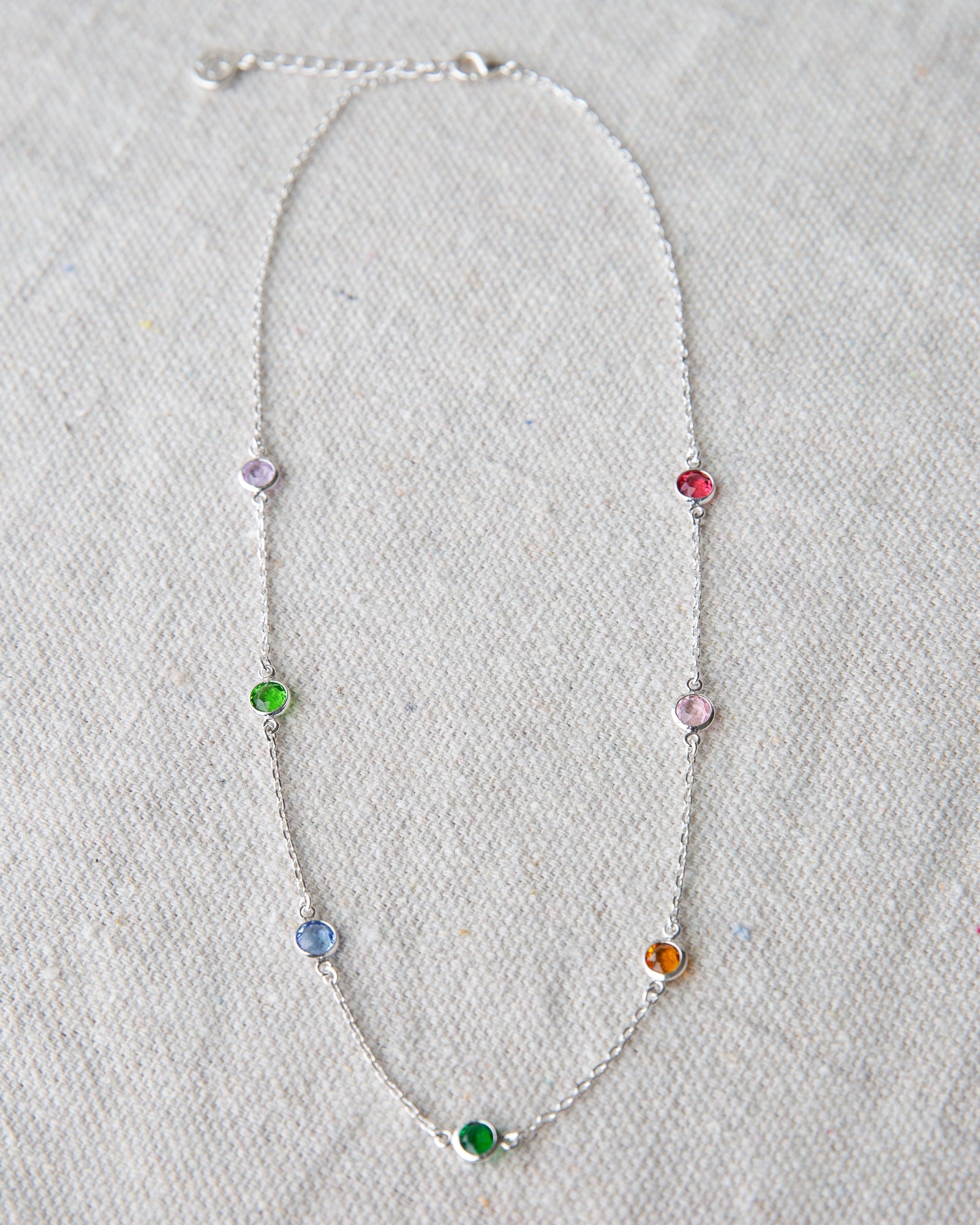 Silver Pop of Color Necklace