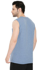 Men's Heavyweight Sleeveless Crew Neck T-Shirt with Chest Pocket