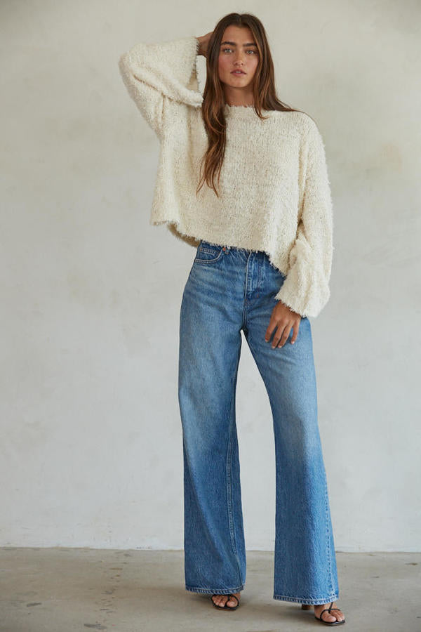 Maybell Sweater Top: Ivory