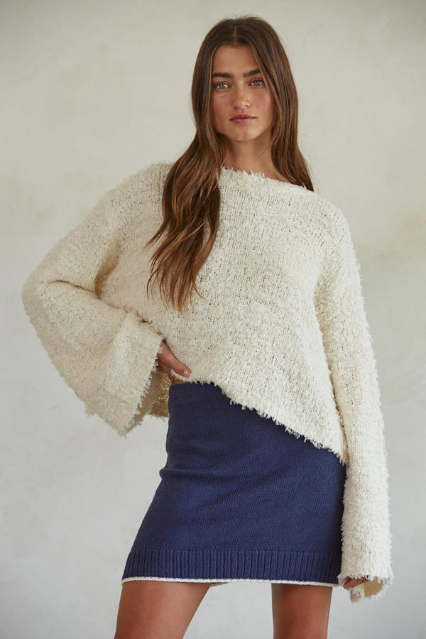 Maybell Sweater Top: Ivory