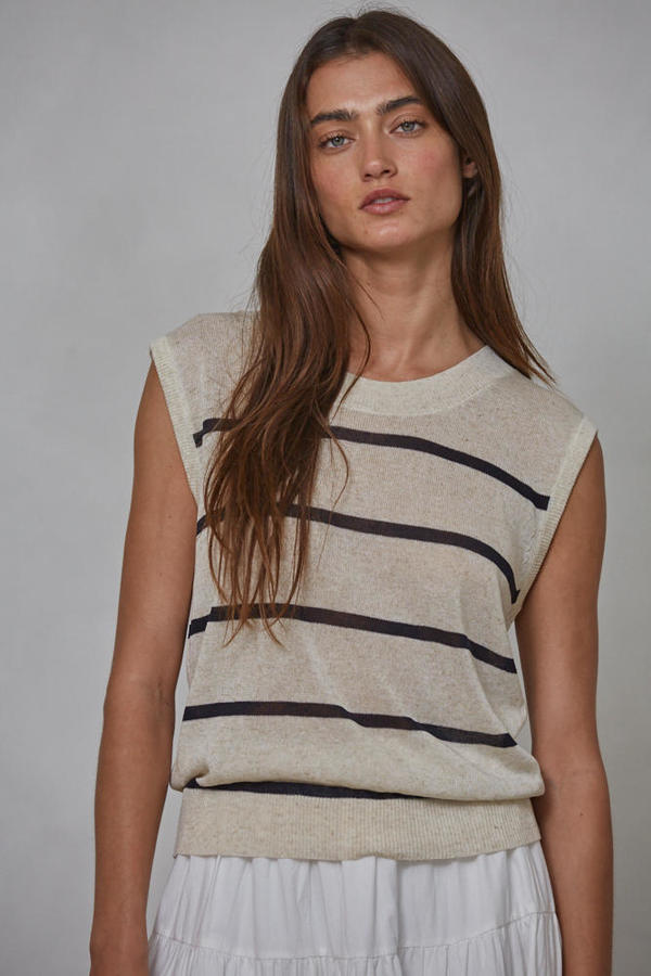 Austen Sleeveless Top: Natural