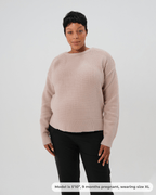 Button-Shoulder Maternity & Nursing Sweater w/Thumbhole Feature