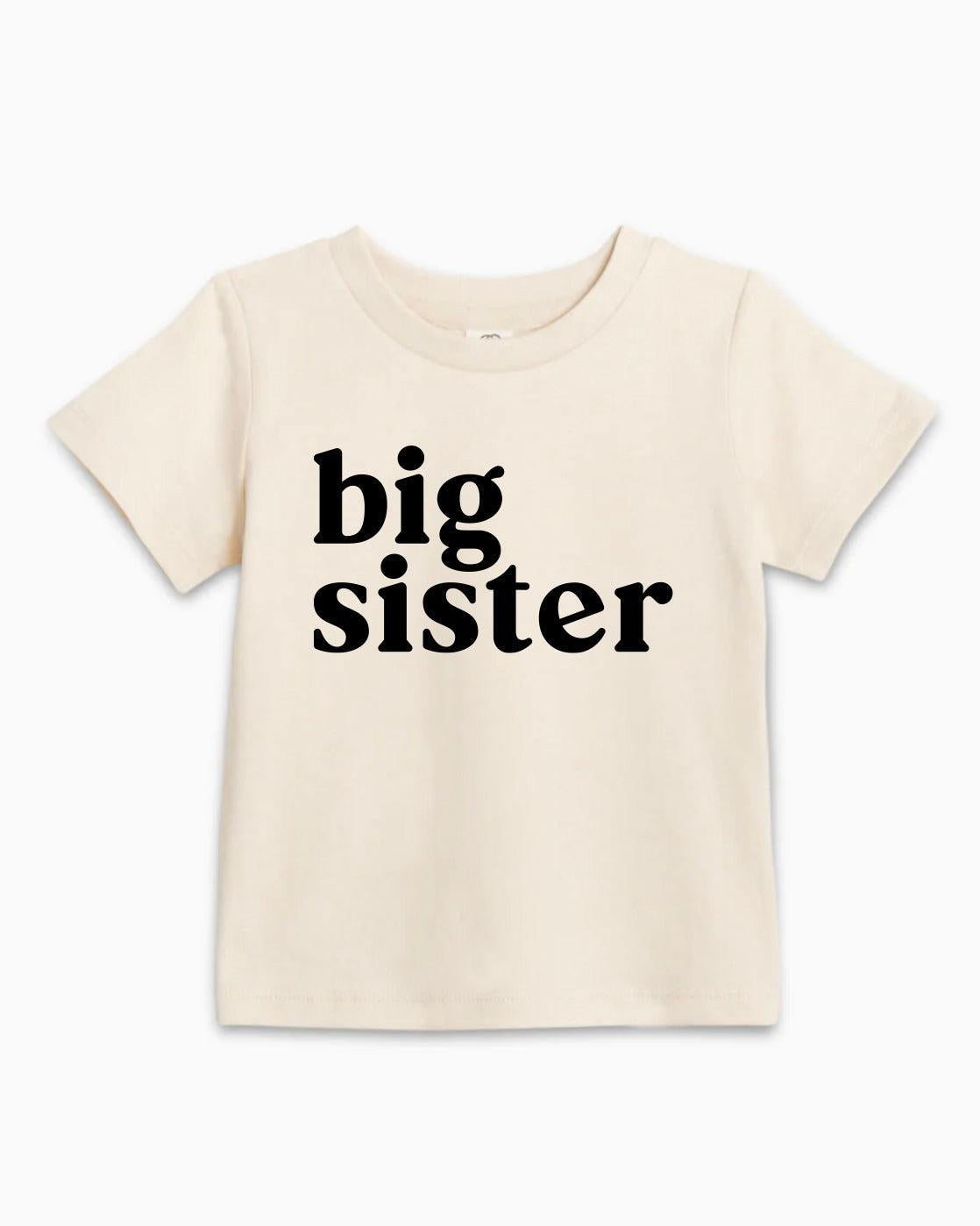 Big Sister Organic Cotton Kids T-Shirt – Baby & Youth Matching Family Announcement Tee