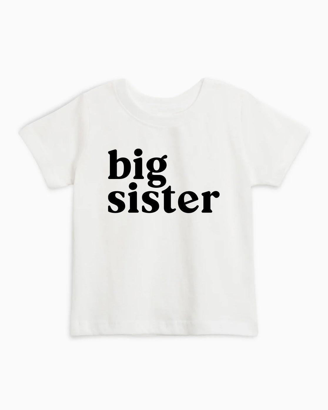 Big Sister Organic Cotton Kids T-Shirt – Baby & Youth Matching Family Announcement Tee