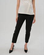 Slim Leg Maternity Work Pants in Black