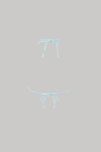 Bikini Top - Satin Blue - Chic Triangle Style