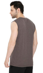 Men's Heavyweight Sleeveless Crew Neck T-Shirt with Chest Pocket