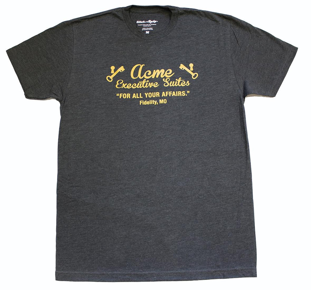 Kitsch on the Rocks Acme Executive Suites Men's Grey T-Shirt - X-Large