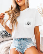 Camera & Mountain Comfort Colors Pocket T Shirt