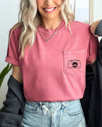 Camera & Mountain Comfort Colors Pocket T Shirt